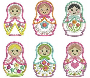 Stickserie - Matroschka Püppchen